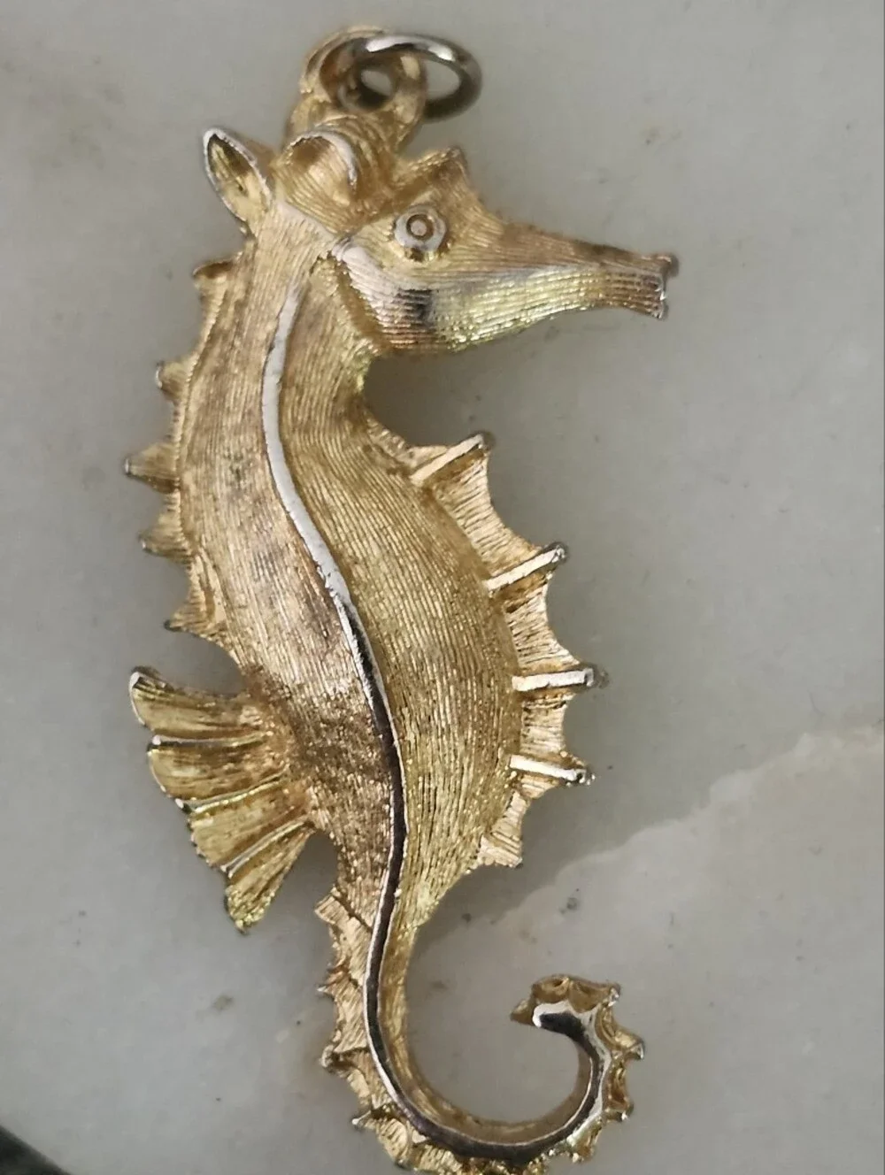Gold Tone Seahorse Pendant